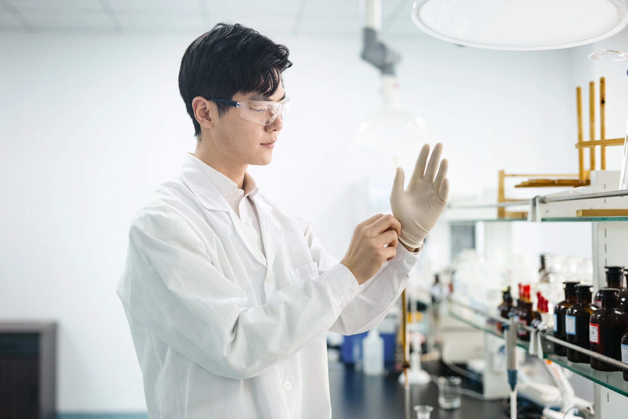 Laboratory scientist preparing diagnostic samples in a clinical lab